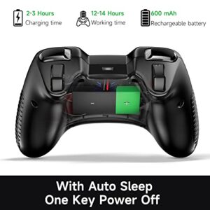 EasySMX PS3 Controller, Upgrade Wireless Gamepad Remote for PS3, Windows PC/Laptop, Nvidia Shield, Switch, Android TV/Mobile,Steam Deck-with Stable Connection,Plug and Play, 14 Hours Battery-Black