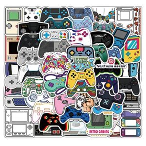 50pcs cool gaming stickers for teens laptop, cute game gamepad stickers for kids boys computer water bottles skateboard car bike luggage scrapboook bike