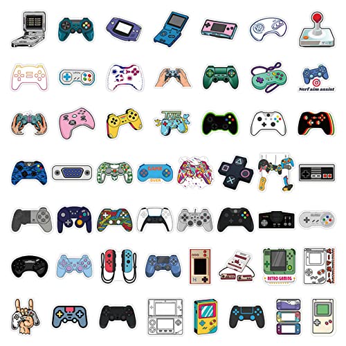 50pcs Cool Gaming Stickers for Teens Laptop, Cute Game Gamepad Stickers for Kids Boys Computer Water Bottles Skateboard Car Bike Luggage Scrapboook Bike