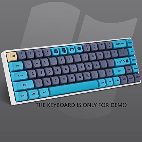 133 Keys PBT XDA Profile Keycaps Dye Sublimation Custom Keycap Set for Cherry MX Switches Mechanical Keyboard(Blue Cat)