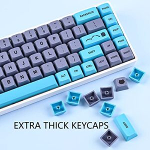 133 Keys PBT XDA Profile Keycaps Dye Sublimation Custom Keycap Set for Cherry MX Switches Mechanical Keyboard(Blue Cat)