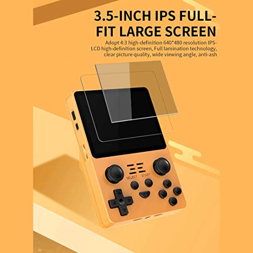 JoySeed Powkiddy RGB20S Handheld Arcade Game Console with 20000 Games, 128G 3.5 Inch Retro Portable Game Console - Yellow