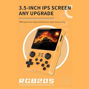 JoySeed Powkiddy RGB20S Handheld Arcade Game Console with 20000 Games, 128G 3.5 Inch Retro Portable Game Console - Yellow