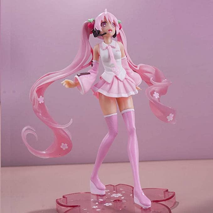 Siesdio Miku Sakura Figure Pink Version Anime Figure Birthday Gift New Figure Sakura Skirt Pink Doll7.87inch