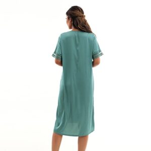 Harlychan Nightgown for Women, Satin Nightgown Robe Soft Lightweight Sleepwear, Wedding Party Lounge Wear Short Nightwear S-L (Small,Mint Green)