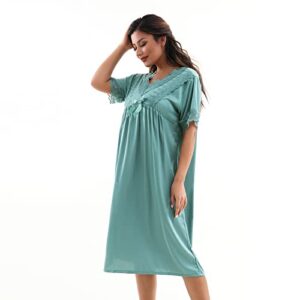 Harlychan Nightgown for Women, Satin Nightgown Robe Soft Lightweight Sleepwear, Wedding Party Lounge Wear Short Nightwear S-L (Small,Mint Green)