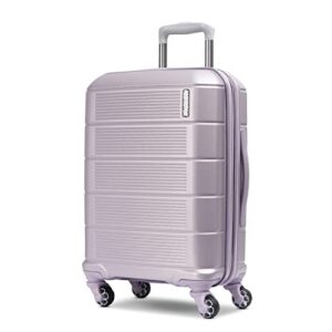 american tourister stratum 2.0 expandable hardside luggage with spinner wheels, purple haze, carry-on