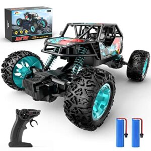 deerc de70 remote control truck w/metal shell, 60+ mins, 2.4g, 1:22 rc cars crawler for boys, monster trucks, toy vehicle car gift for kids adults girls