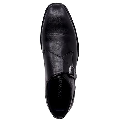 NINE WEST Mens Monk Strap Loafer Dress Shoes I Moc-Toe Bit Slip-On Loafer I Fyfe Black 12