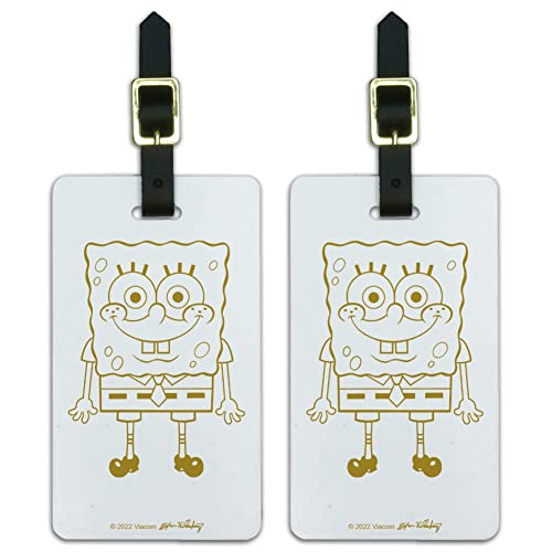 Spongebob Full Front Luggage ID Tags Suitcase Carry-On Cards - Set of 2