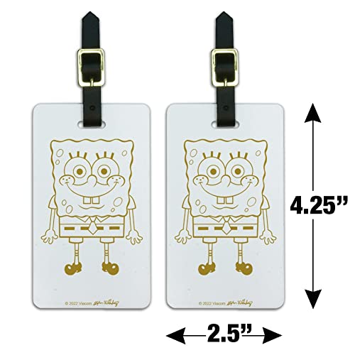 Spongebob Full Front Luggage ID Tags Suitcase Carry-On Cards - Set of 2