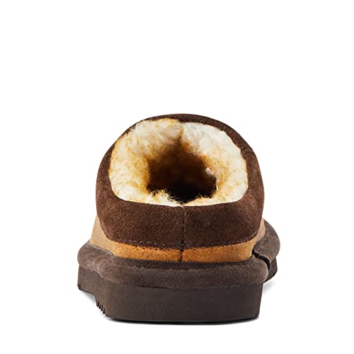 ARIAT Men's Indoor/Outdoor Comfortable Suede Upper Square Toe Patriot Slippers with Shearling Lining, Dusty Brown, 10