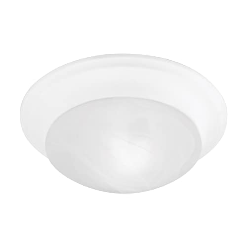 3 Light White Ceiling Light Fixture with White Alabaster Glass Shade