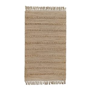 eco crave 2x3 ft small jute natural area rug, 100% hand woven rug for indoor front entrance kitchen & bathrooms, non-slip low-pile floor carpet, premium quality home decor.