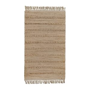 Eco Crave 2x3 Ft Small Jute Natural Area Rug, 100% Hand Woven Rug for Indoor Front Entrance Kitchen & Bathrooms, Non-Slip Low-Pile Floor Carpet, Premium Quality Home Decor.