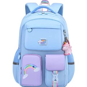 Pink Unicorn Backpack For Girls, Large Capacity Waterproof Bookbag Multifunction Casual Daypack Laptop Travel Bag For Teens