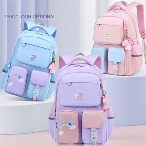 Pink Unicorn Backpack For Girls, Large Capacity Waterproof Bookbag Multifunction Casual Daypack Laptop Travel Bag For Teens