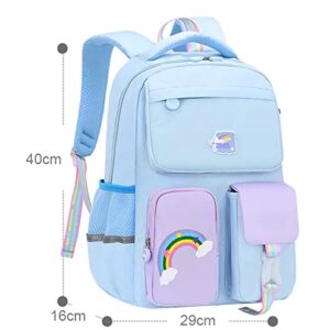 Pink Unicorn Backpack For Girls, Large Capacity Waterproof Bookbag Multifunction Casual Daypack Laptop Travel Bag For Teens