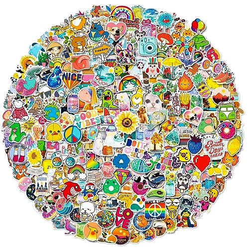 300 Pcs Cute Stickers for Kids, Water Bottle Stickers, Vinyl Aesthetic Stickers, Waterproof Stickers for Laptop Skateboard Scrapbook Animal Kawaii Teacher Computer Hydroflask, Mixed Colorful Sticker Packs for Teens Girls Kids Adults.