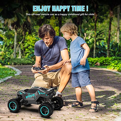 HOMYE Remote Control Car, 1:16 RC Cars for Boys Age 4-7 8-12 with Scale Sprays and Lights, 2 Batteries for 60 Minutes Playtime, All Terrains RC Drift Car for Boys Girls