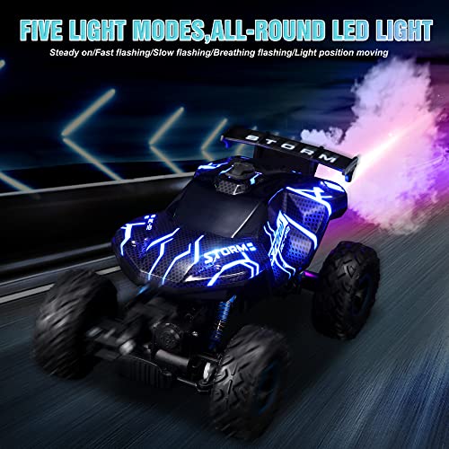 HOMYE Remote Control Car, 1:16 RC Cars for Boys Age 4-7 8-12 with Scale Sprays and Lights, 2 Batteries for 60 Minutes Playtime, All Terrains RC Drift Car for Boys Girls