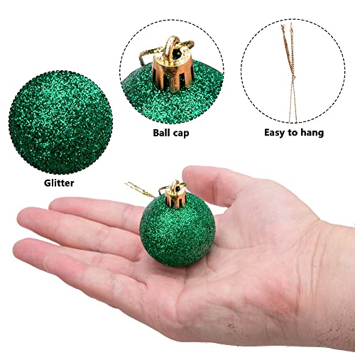 Deloky 36 Pcs Halloween Glitter Hanging Ball- 1.6 Inch Halloween Shatterproof Ball Ornaments- Shiny Tree Ball Ornaments for Halloween Christmas Party Tree Decoration