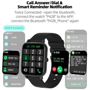 1.7'' Phone Smart Watch Answer/Make Calls, Fitness Watch with AI Control Call/Text, Android Smart Watch for iphone Compatible, Full Touch Smartwatch for Women Men, Heart Rate/Sleep Monitor Watch