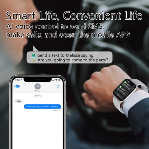 Smart Watch (Answer/Make Call),1.9"Smartwatch Fitness Tracker for Android and iOS Phones with Heart Rate Sleep Tracking, Multi Sport Modes, Blood Oxygen,Ai Voice Control,Fitness Watch for Women Men