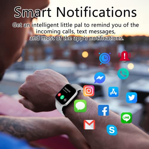 Smart Watch (Answer/Make Call),1.9"Smartwatch Fitness Tracker for Android and iOS Phones with Heart Rate Sleep Tracking, Multi Sport Modes, Blood Oxygen,Ai Voice Control,Fitness Watch for Women Men