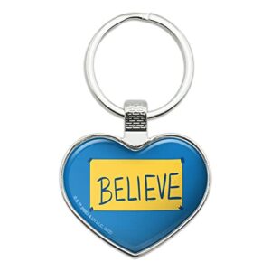 graphics & more ted lasso believe keychain heart love metal key chain ring