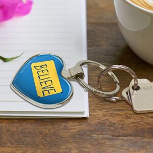 GRAPHICS & MORE Ted Lasso Believe Keychain Heart Love Metal Key Chain Ring