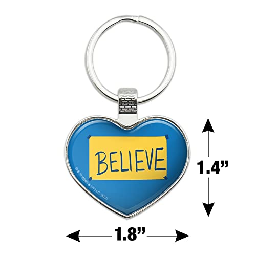 GRAPHICS & MORE Ted Lasso Believe Keychain Heart Love Metal Key Chain Ring