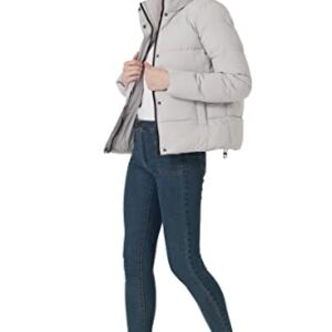 ROYAL MATRIX Women's Cropped Puffer Jacket Winter Lightweight puffer jacket Short Warm puffy Jacket (Grey, Medium)