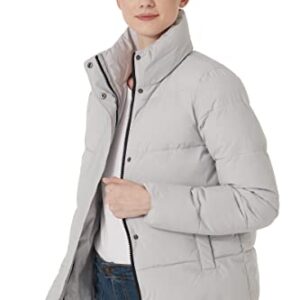 ROYAL MATRIX Women's Cropped Puffer Jacket Winter Lightweight puffer jacket Short Warm puffy Jacket (Grey, Medium)