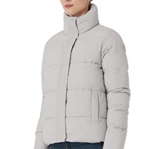 ROYAL MATRIX Women's Cropped Puffer Jacket Winter Lightweight puffer jacket Short Warm puffy Jacket (Grey, Medium)