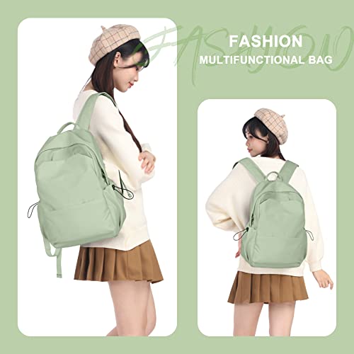 coofay Carry on Backpack For Women Men Waterproof College Gym Backpack Lightweight Small Travel Backpack Rucksack Casual Daypack Laptop Backpacks Hiking Backpack Green