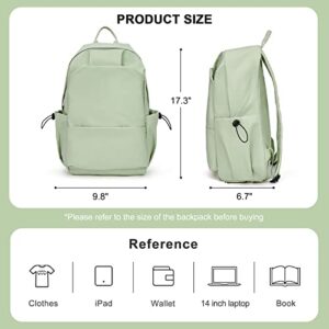 coofay Carry on Backpack For Women Men Waterproof College Gym Backpack Lightweight Small Travel Backpack Rucksack Casual Daypack Laptop Backpacks Hiking Backpack Green