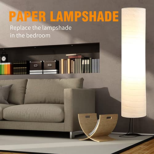 Saihisday Paper Floor Lamp Shade Floor Light Cover for Living Room Bedroom Bedside Decorations(Lampshade only, not including lamp and base)