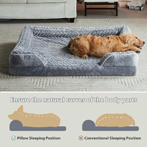 WNPETHOME Dog Beds for Large Dogs, Washable Dog Bed, Bolster Dog Sofa Bed with Waterproof Lining & Non-Skid Bottom, Orthopedic Egg Foam Dog Couch for Pet Sleeping, Pet Bed for Large Dogs