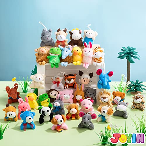 JOYIN 36 Pack Mini Animal Plush Toy Assortment (36 Units 3" Each),Bulk Stuffed Animals Party Favors for Kids, Small Animals Plush Keychain Decoration, Carnival Prizes