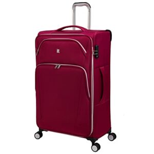 it luggage expectant 32" softside checked 8 wheel expandable spinner, red