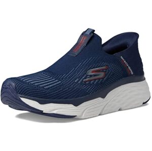 skechers men's max cushioning slip-ins-athletic slip-on running walking shoes with memory foam sneaker, navy, 11