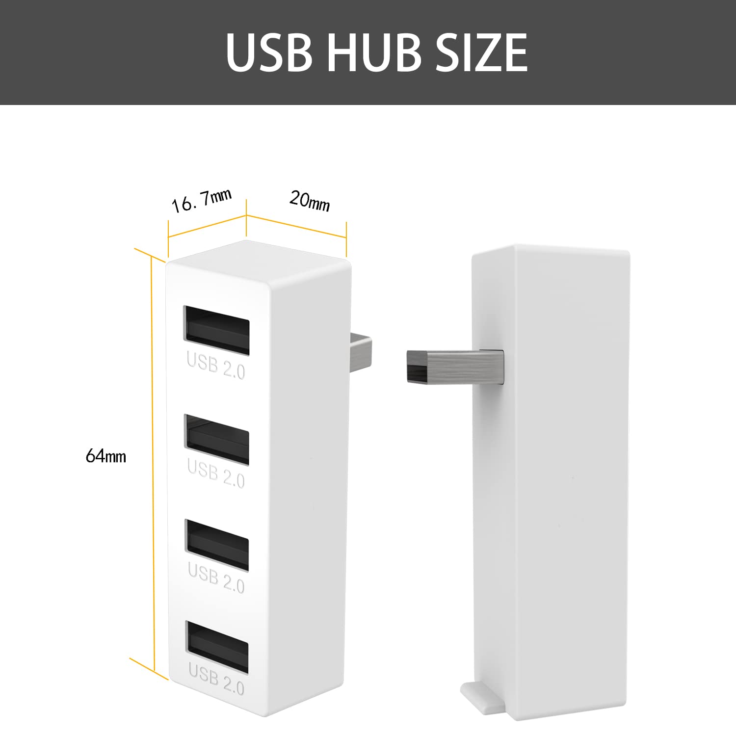 Cenxaki USB Hub Extender 2.0, 4 Port High Speed USB Splitter Expansion Expander Adapter Compatible with Xbox Series S