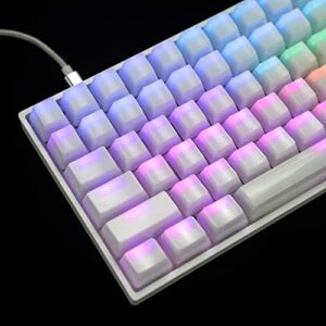 YMDK 120 Keys ABS ANSI ISO 1.5mm Blank Milk Fog OEM Profile Shine Through Keycap for MX Mechanical Keyboard RGB GK61 96 84 68 108 87