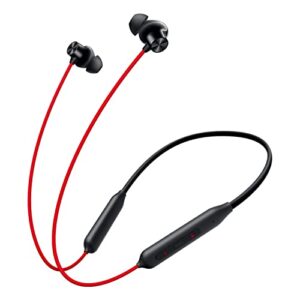 oneplus bullets wireless z2 bluetooth 5.0 in ear earphones, bombastic bass – 12.4 mm drivers, 30 hrs battery life (acoustic red)