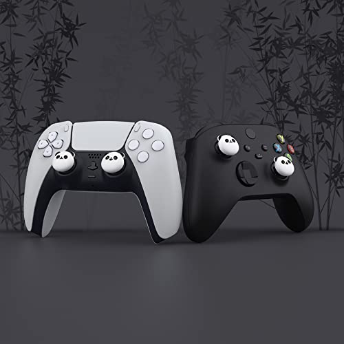 PlayVital Cute Thumb Grip Caps for ps5/4 Controller, Silicone Analog Stick Caps Cover for Xbox Series X/S, Thumbstick Caps for Switch Pro Controller - Chubby Panda