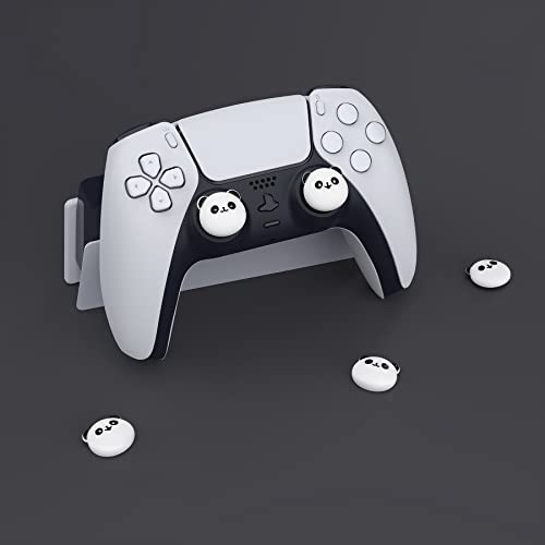 PlayVital Cute Thumb Grip Caps for ps5/4 Controller, Silicone Analog Stick Caps Cover for Xbox Series X/S, Thumbstick Caps for Switch Pro Controller - Chubby Panda