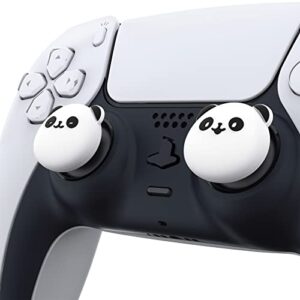 PlayVital Cute Thumb Grip Caps for ps5/4 Controller, Silicone Analog Stick Caps Cover for Xbox Series X/S, Thumbstick Caps for Switch Pro Controller - Chubby Panda