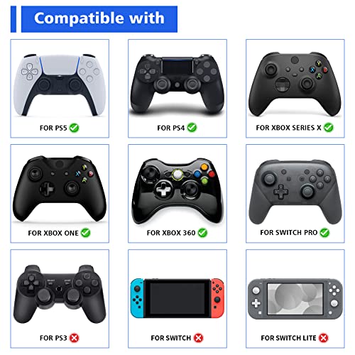 PlayVital Cute Thumb Grip Caps for ps5/4 Controller, Silicone Analog Stick Caps Cover for Xbox Series X/S, Thumbstick Caps for Switch Pro Controller - Chubby Panda