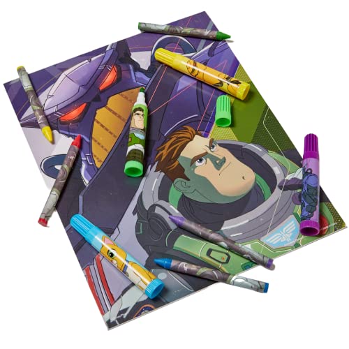 Innovative Designs Disney Pixar Toy Story Buzz Lightyear Coloring Art and Sticker Set for Boys and Girls, 30 Pcs.